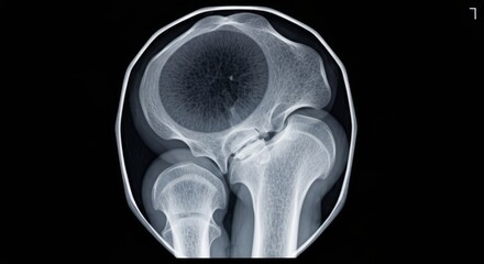 Detailed X-ray Image of Human Knee Joint Showing Anatomy and Structure