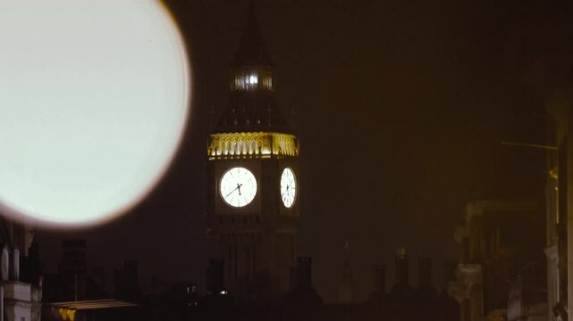 Elizabeth Tower, Big Ben (Great Bell), Trafalgar Square Christmas Market Lights, City Of Westminster, Central London, England, United Kingdom, UK, Britain