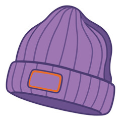 winter hat snow warm fashion flat color vector illustration template design