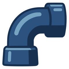 elbow pipe plumbing connection flat color vector illustration template design