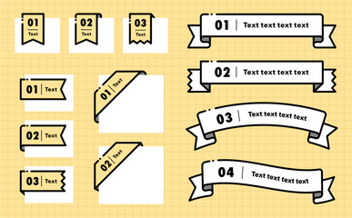 シンプルリボンフレームセット(黄色)