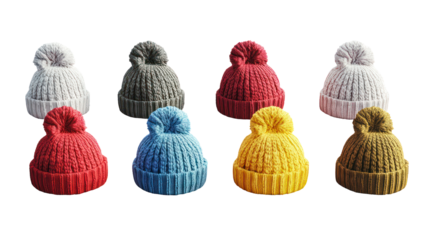 Festive birthday party hats isolated on transparent background