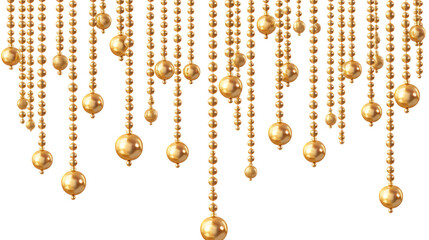 High quality digital illustration of a pearls bead festoon on transparent background