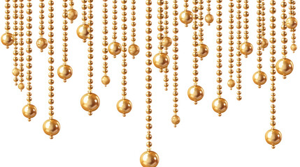 High quality digital illustration of a pearls bead festoon on transparent background