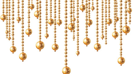 High quality digital illustration of a pearls bead festoon on transparent background