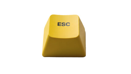 Yellow ESC key on black background for technology concepts