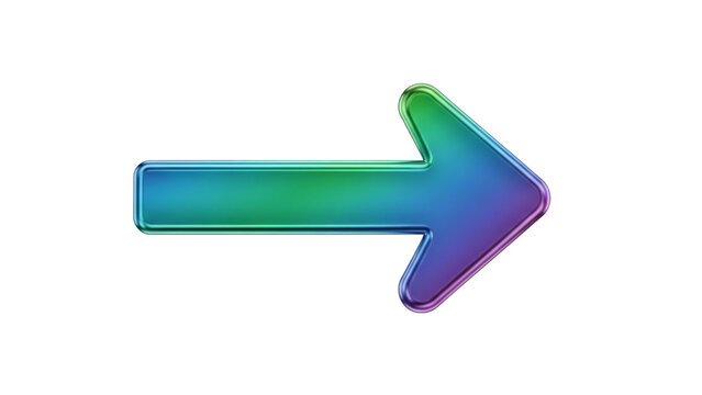 Vibrant rainbow arrow pointing right on black background