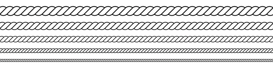 Collection of Minimalist rope icon line pattern vector stock illustration