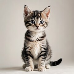Obraz premium アメリカンショートヘアの子猫の愛らしい座り姿