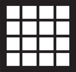 Grid of white squares on black background with rounded corners geometric pattern
