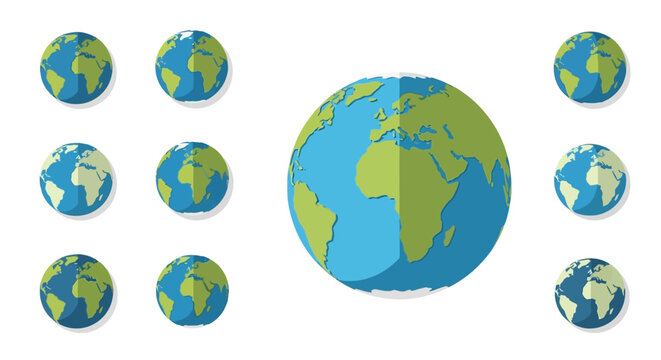 Earth Globe Collection - A Set of Earth Illustrations.