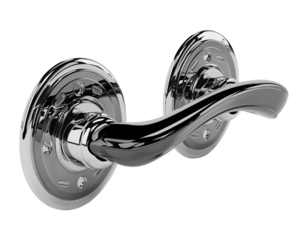 Chic door handle on transparent background.