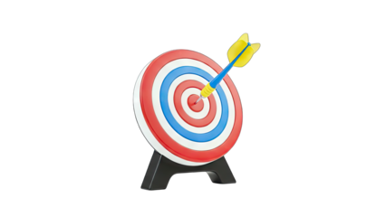 Target with Arrow Hitting Bullseye - Success Concept