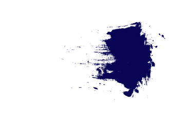 Fototapeta premium Deep blue watercolor splash with rough paint stroke texture. Abstract ink blot element with bold brush effect on transparent background for modern creative design use.