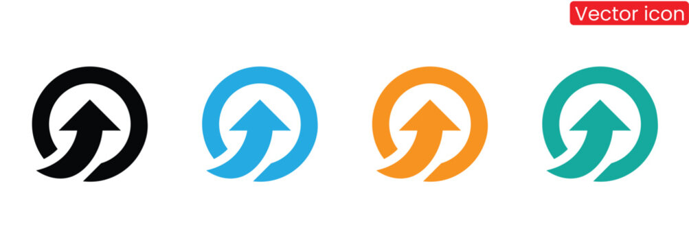 Colorful vector icons of growth and progress in business,Up and down graph chart vector icon se,Arrow up icons. Set of curve rise increase arrows. Growth pictogram isolated. Vector illustration.