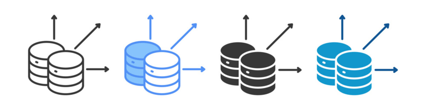 Scalability Icon Set Multiple Style Collection