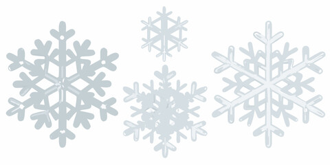 Delicate light blue snowflakes arranged in a simple wintery composition