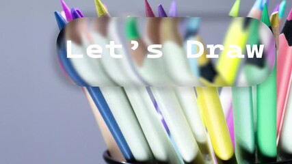 animated video of the words "let's draw" in glass - Powered by Adobe