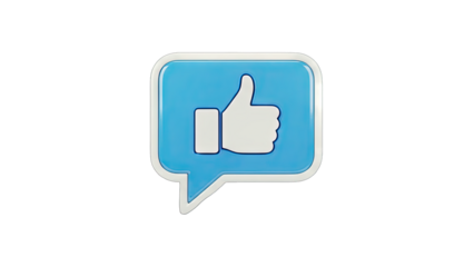 Thumbs Up Icon in a Speech Bubble on White Background