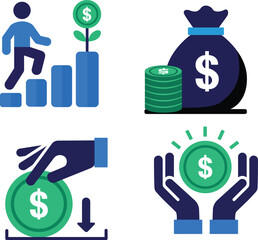 Financial growth concepts symbol showing savings investment and transactions symbolize finance, money, saving, investment, transaction