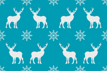 christmas seamless pattern with deer