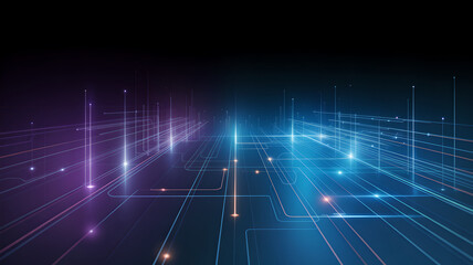 Futuristic Technology Background with Abstract Digital Connections and Soft Glowing Data Flow