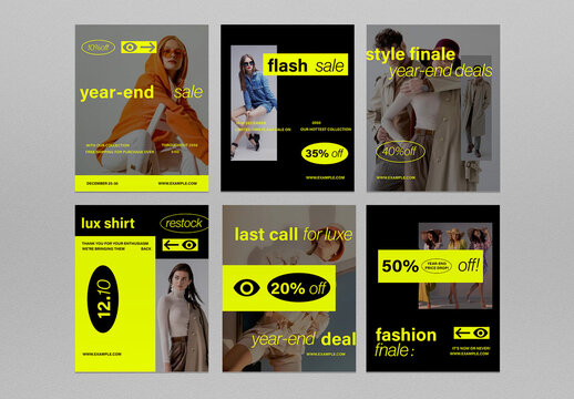 Yellow Utilitarian New Year Fashion Instagram Set