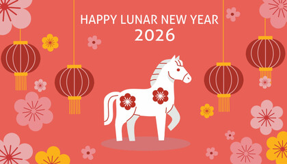 Festive Lunar New Year of the Horse Greeting