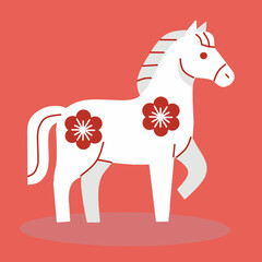 horse with a flower
