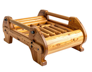 Rustic wooden drying rack with rounded ends and horizontal rods