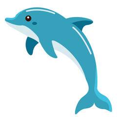 Fototapeta premium Cute jumping dolphin line art icon, ideal for dynamic ocean scenes, or illustrating acrobatic, playful, and minimalist sea creature designs.