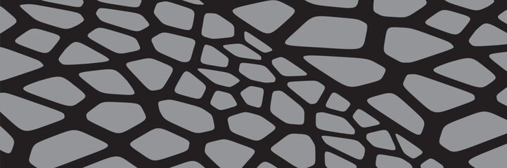 Set of seamless black and gray geometric pattern. Repeating irregular shapes as backgrounds for web tiles, science, and interior design. Collection of polygonal line cell template backgrounds, Eps 10.