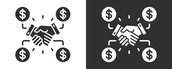 Crowdfunding Icon Set Vector Collection Isolated In Black And White