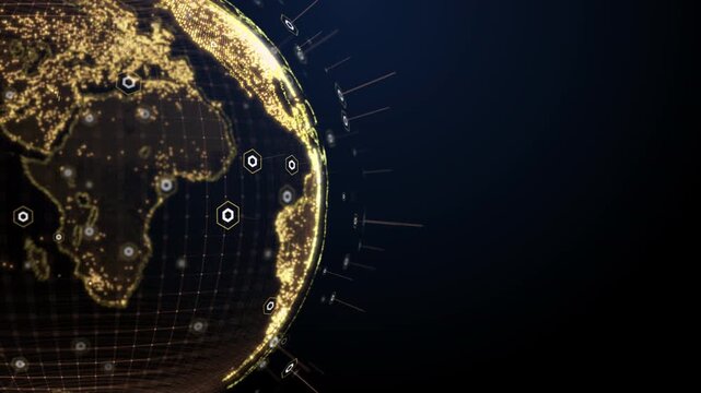 A 4K video symbolizing global integration featuring a rotating Earth.