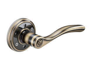 Obraz premium Bronze metal door handle on isolated background. 