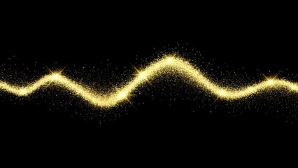 A wavy line of light sparks against a dark background viewed from a straight-on perspective