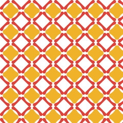 Naklejka premium Red and Yellow Diamond and Curve Pattern Keywords: geometric, pattern, abstract, background