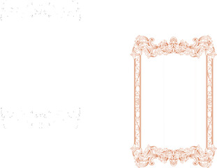 Elegant Ornate Baroque Scrollwork Frame Borders on Dark Background