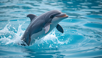 Adorable Baby Dolphin jumping out of the water