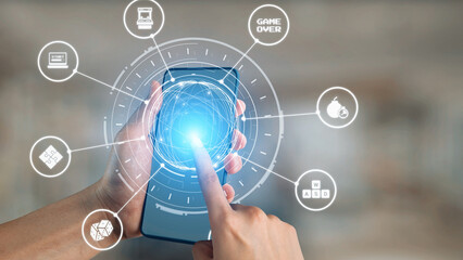 Gaming icons show online gaming, game streaming, and interactive play. Gaming supports esports, game community, and digital gaming experience. Gist