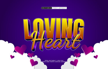 Fototapeta premium loving heart editable text effect for valentine projects