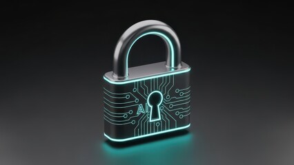 Lock with a keyhole and the letters A and L on it