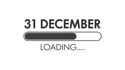 New years eve countdown loading bar graphic for december 31st celebration isolated on transparent background