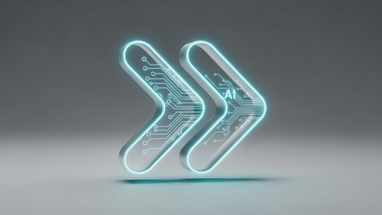 Two arrows with a blue and green glow, which are connected by a line