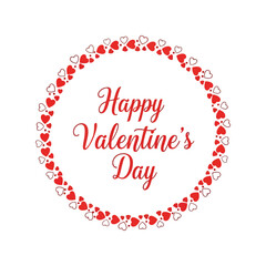 Happy valentine's day heart wreath illustration Vector