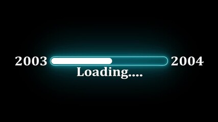 New year 2004 loading bar animation Year changing from 2003 to 2004.Loading bar from 2003 to 2004 new year transfer animation.Advance happy new year.4k video