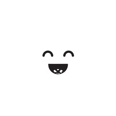 Smiling Face Emoji Icon with Minimalist Design on White Background.