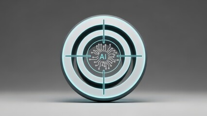 Computer chip with a blue and white design