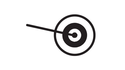 Abstract target with an arrow hitting the bullseye, a simple vector icon representing aim and precision.