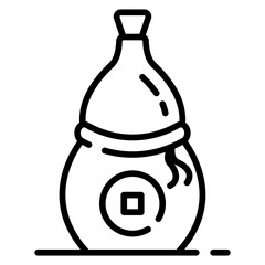 Chinese Calabash Line Icon